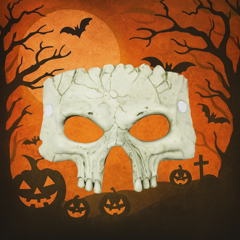 

Creative Half Face Halloween Mask PU Foaming Cosplay Supplies Halloween Skull Mask Party Props Skeleton Mask Costume Props