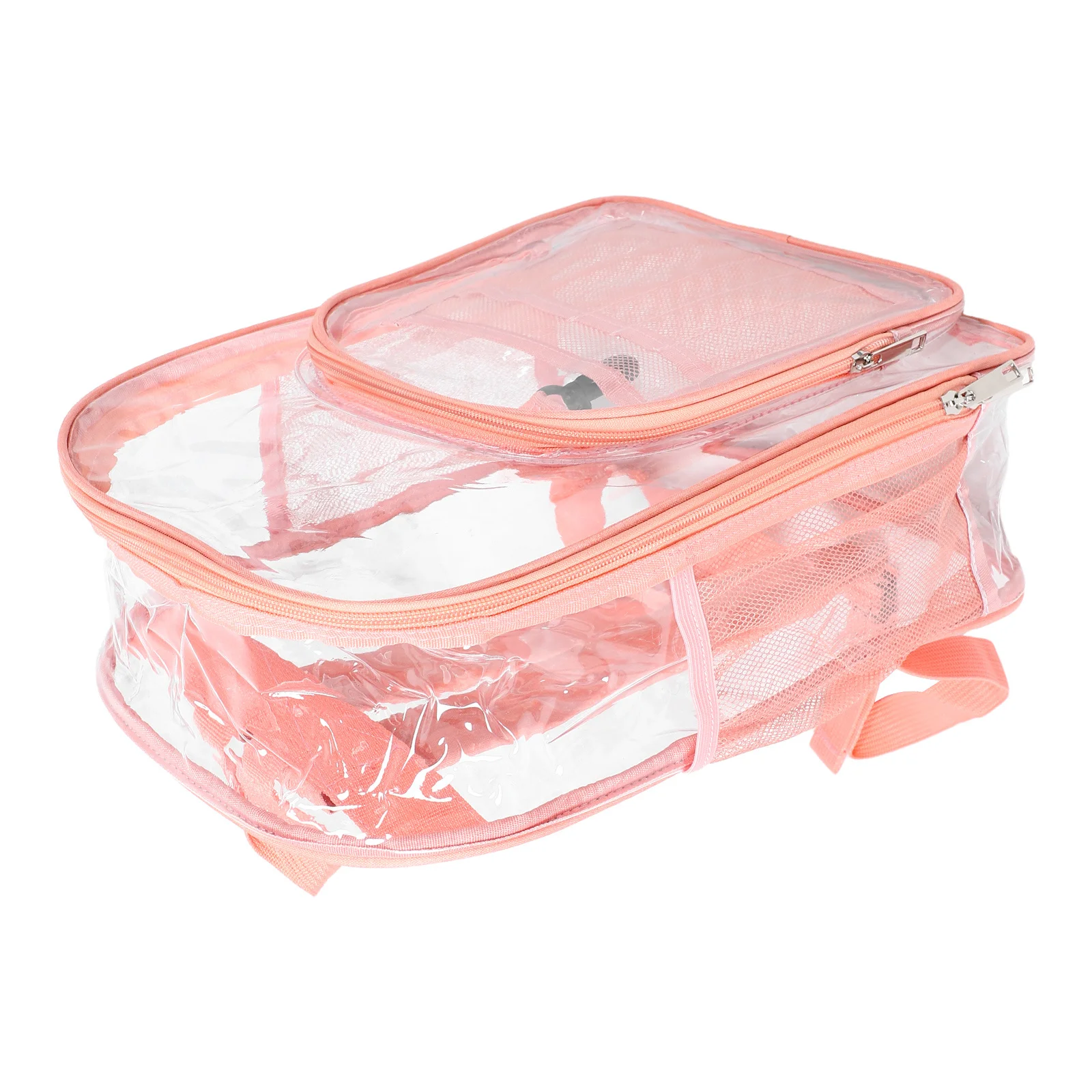 PVC Transparent Clear Backpack Large Capacity Waterproof School Bag for Girls with Comfortable Reinforced Shoulder Straps Clear