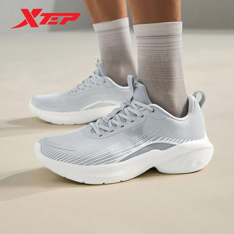 Xtep Running Shoes For Men 2024 Spring Breathable Men\'s Sports Shoes Shock Absorption Cushion Stability Sneakers 876119110020