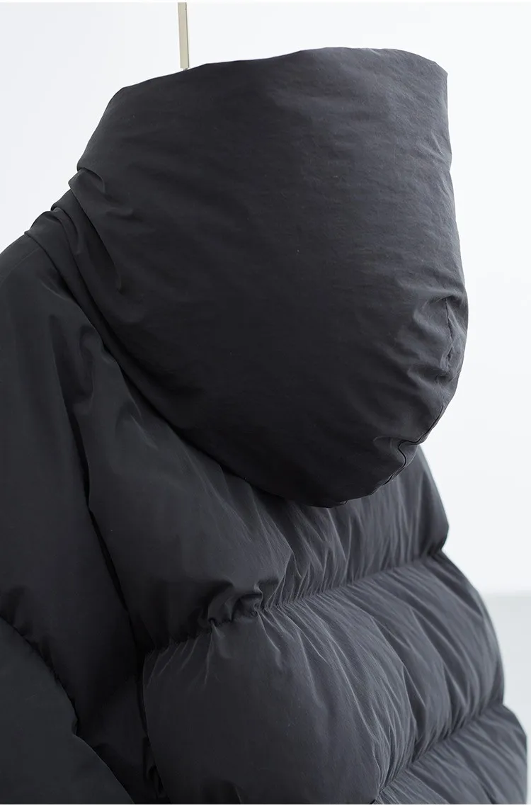 So Hot That You'Ll Sweat~ Duck down Oversized down Jacket, Unisex, 2026 Winter New Style, Loose Black Hooded Coat