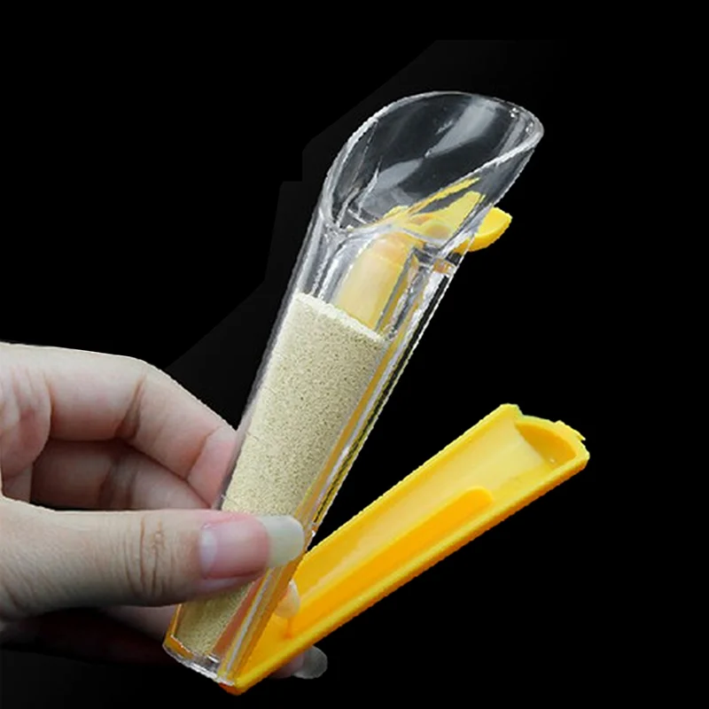 Taza medidora de levadura con Clip de sellado, dispositivo medidor de abrazadera, herramientas de cocina para hornear pan y pasteles, herramienta de cocina para el hogar