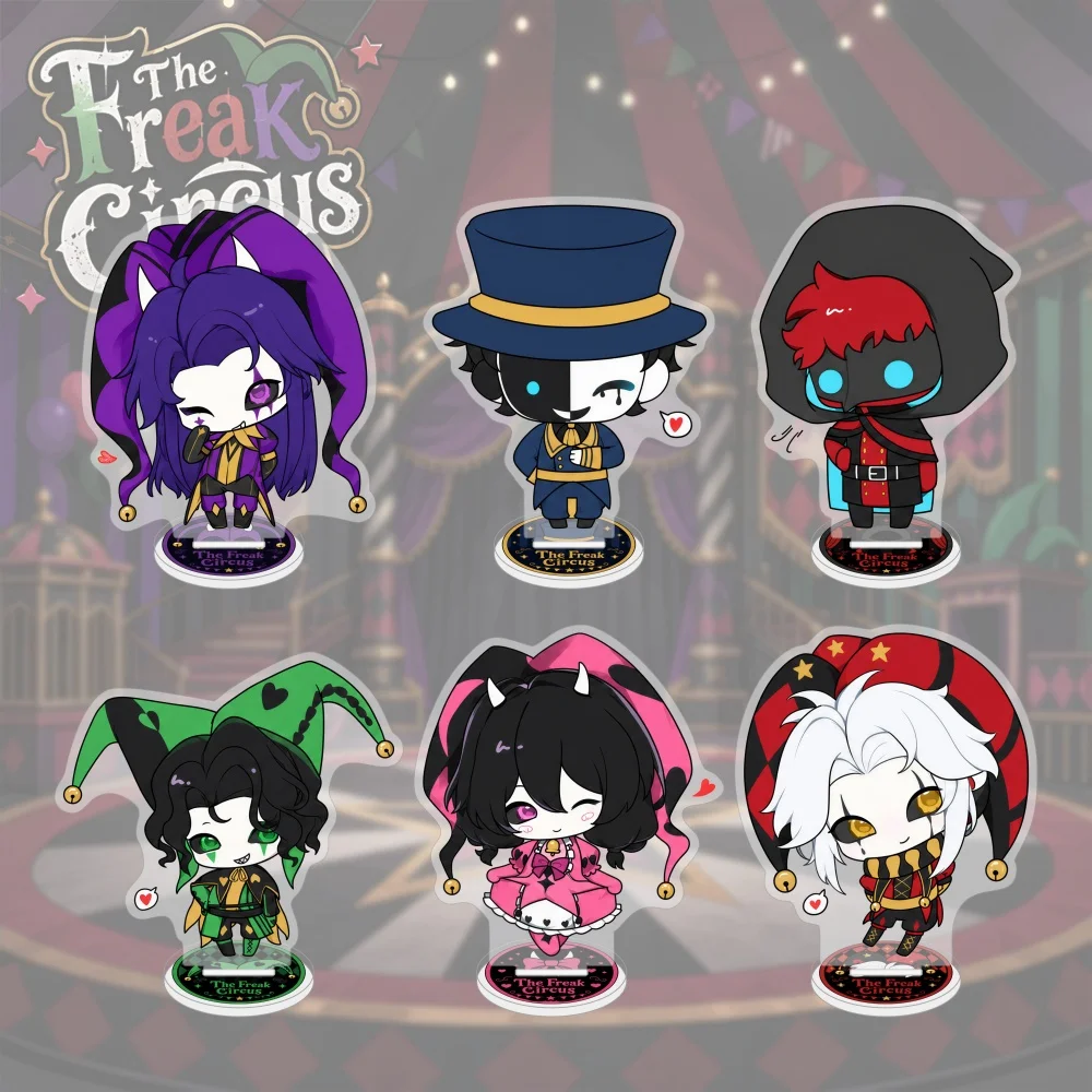 TFC Game The Freak Circus Anime Acrylic Stand 10cm Chibi Pierrot Jester Harlequin Doctor Columbina Desktop Decoration Keychain