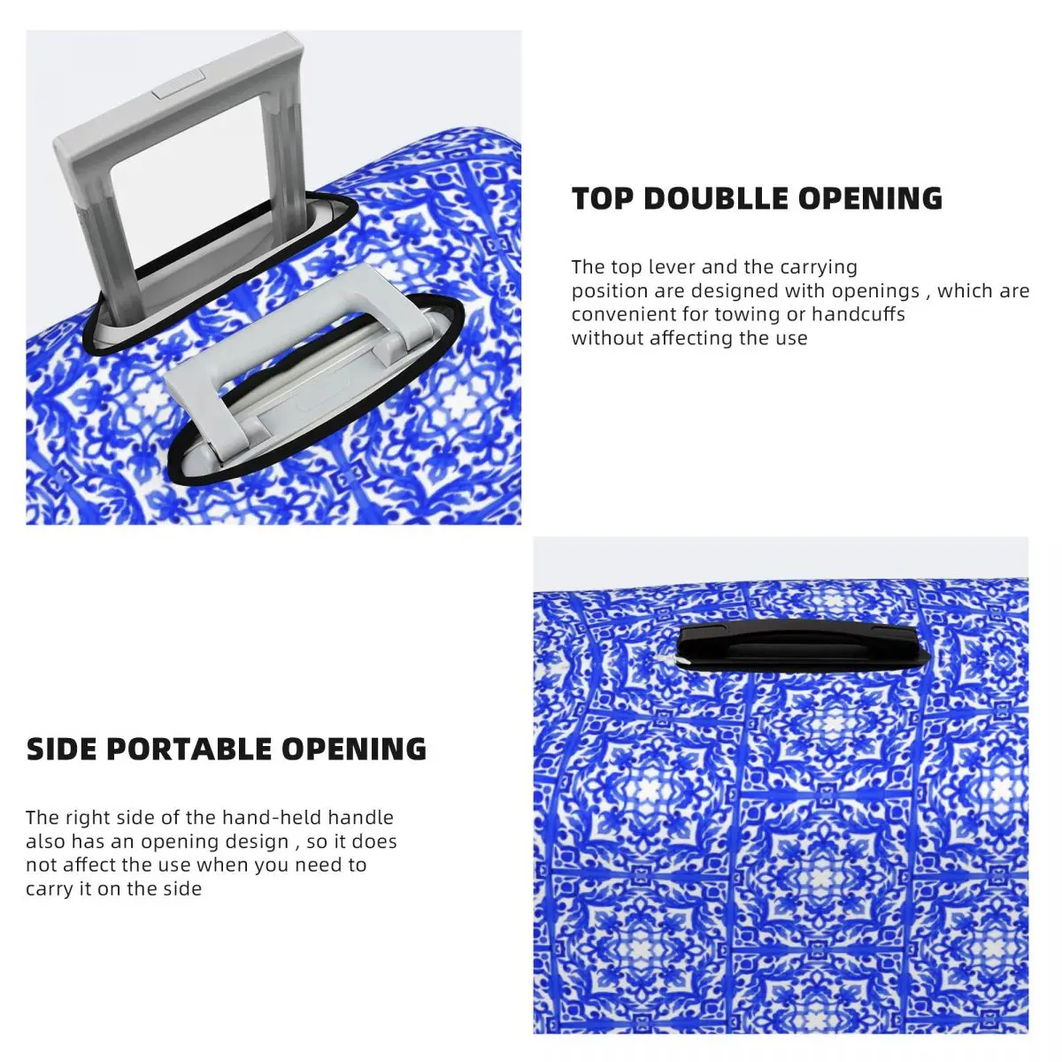 Azulejo portugués Azulejos Funda protectora para maleta Fundas protectoras elásticas para equipaje de viaje para 18-32 pulgadas