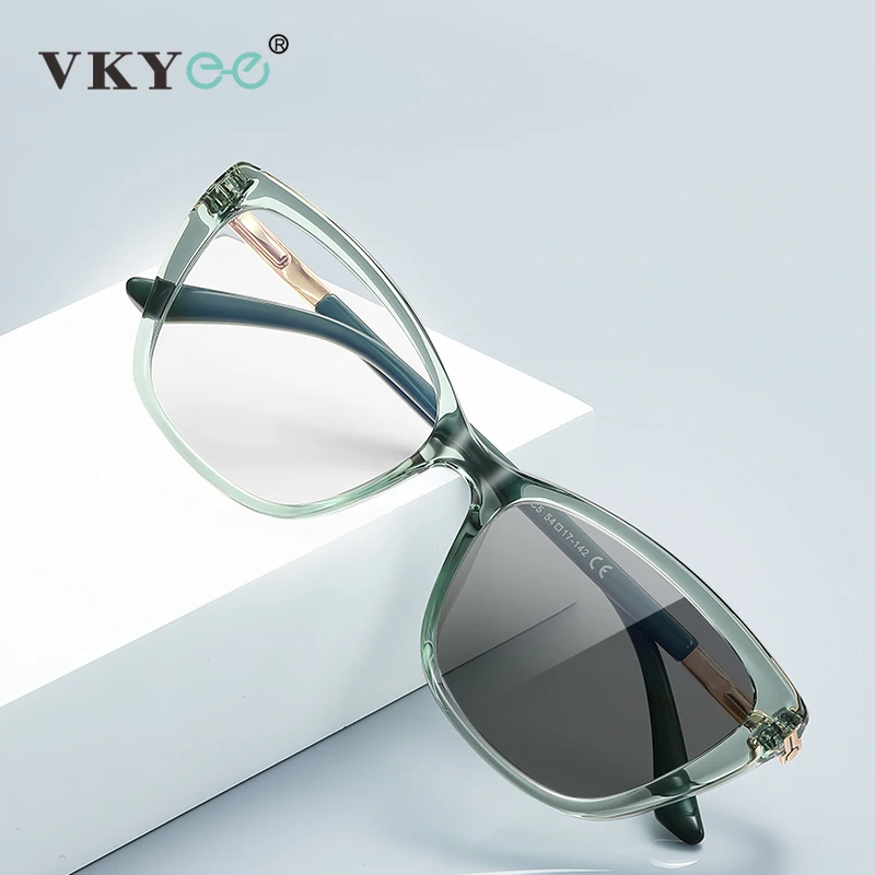 VKYEE Simple New Fashion Butterfly Women's Anti-Blue Light Reading Glasses Customizable Prescription Photochromic PFD2233
