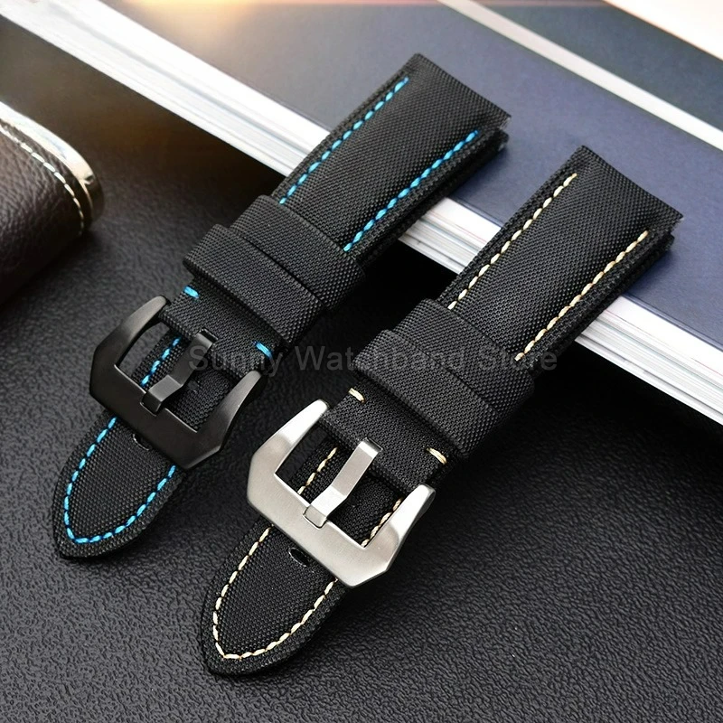 Watchband for Panerai Luminor Submersible PAM359 PAM616 PAM799 22 24 26mm Black Cowhide Bracelet Durable and Comfortable Design