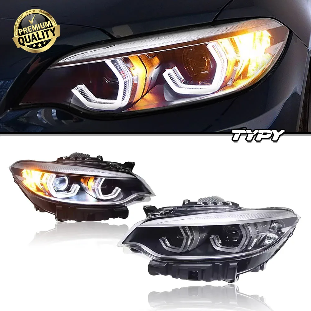 

TYPY Head Lamp for BMW 2 Series F22 LED Headlight 2014-2019 Headlights M2 F23 F87 DRL Turn Signal High Beam Angel Eye Projector