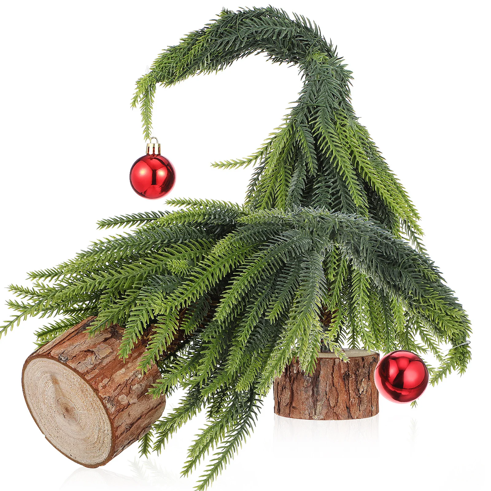 

2Pcs Mini Crooked Neck Christmas Tree Small Tabletop Pine Tree for Holiday Decorations Desk Centerpiece and Gift