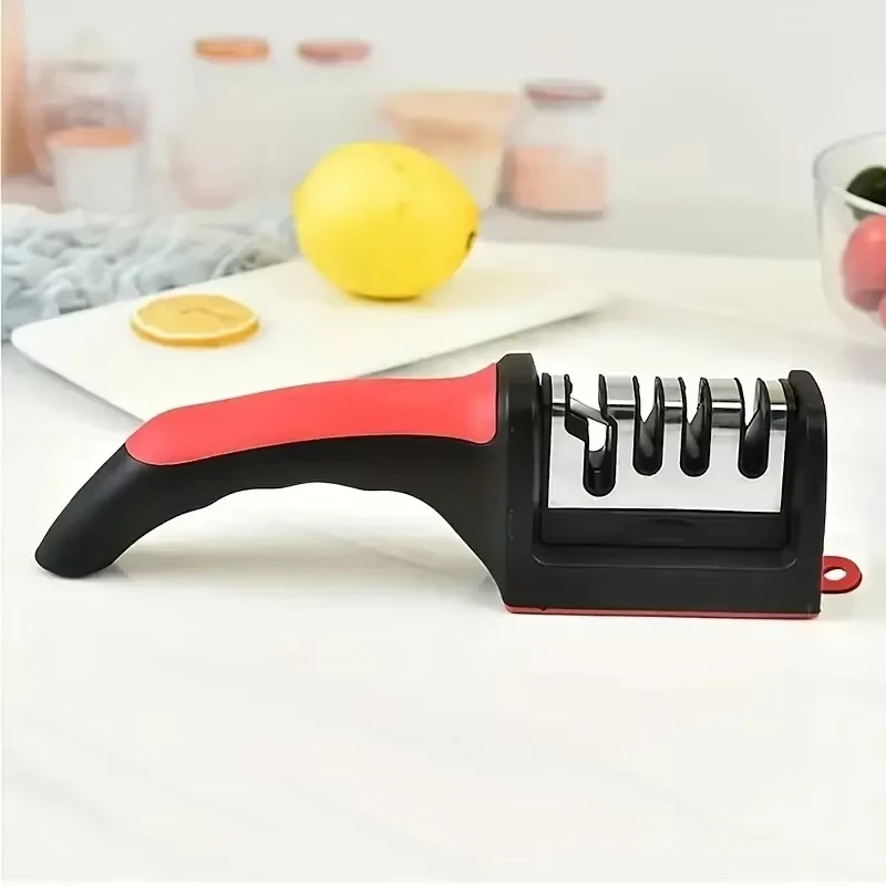 4-Segment Knife Sharpener Knife Sharpeners for Kitchen Knives Stainless Steel Three-Purpose Sharpening Stone for Kitchen Tools