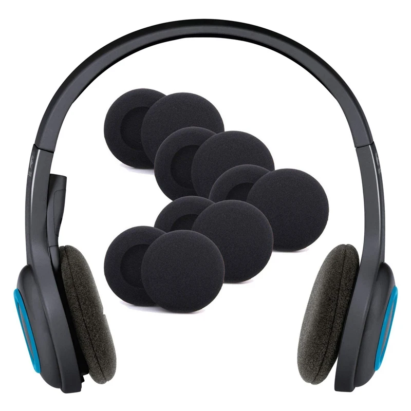 50 Pcs Round Sponge Cover 18mm 30mm 40mm  80mm Replacement Cushions Earphone Cotton Earphone Cover Earmuffs Ear Tips Earbuds