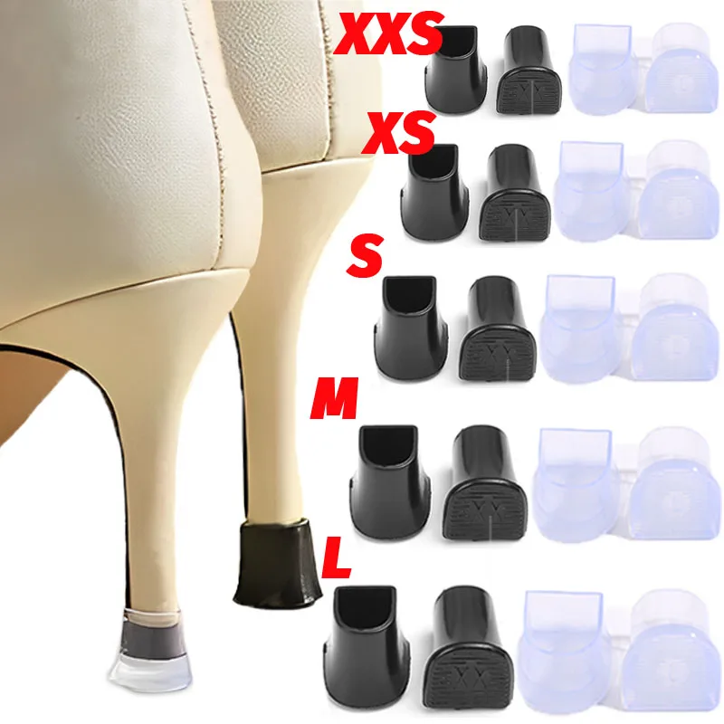 2-20Pcs Silicone Heel Protectors Stoppers Latin Stiletto Dancing Cover Antislip Silent High Heeler Bridal Wedding Shoe Accessory