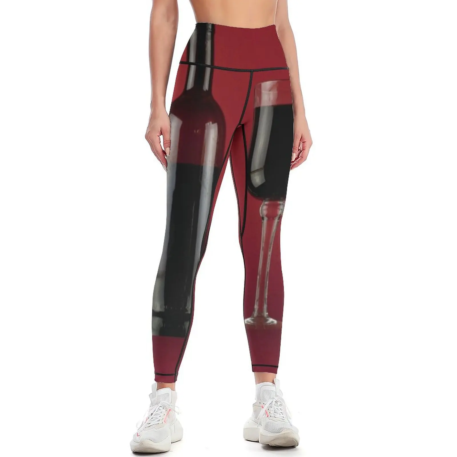 

Wine red glass bottle Leggings harem pants sports for push up Womens Leggings