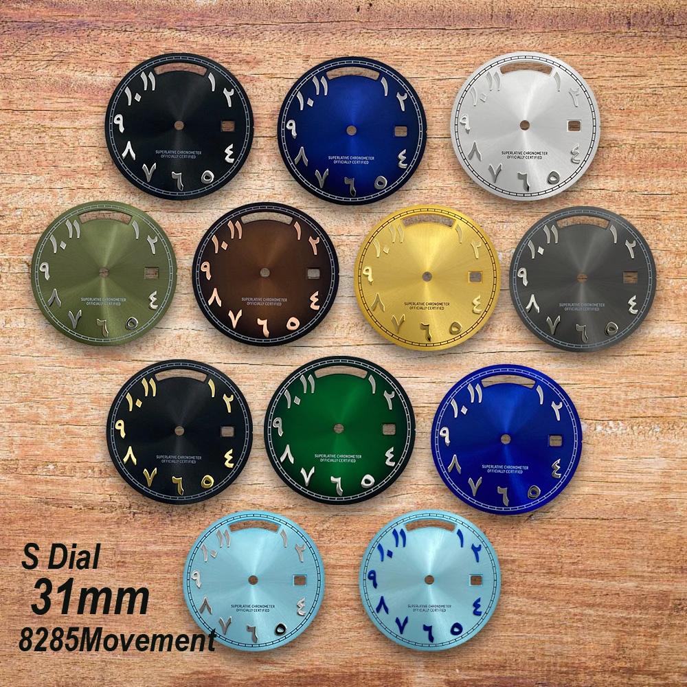 

31mm S Logo Day And Date Arab Dial Fit 8285 Movement Sunray High-Quality Dial Watch Modification Accessories New Styles