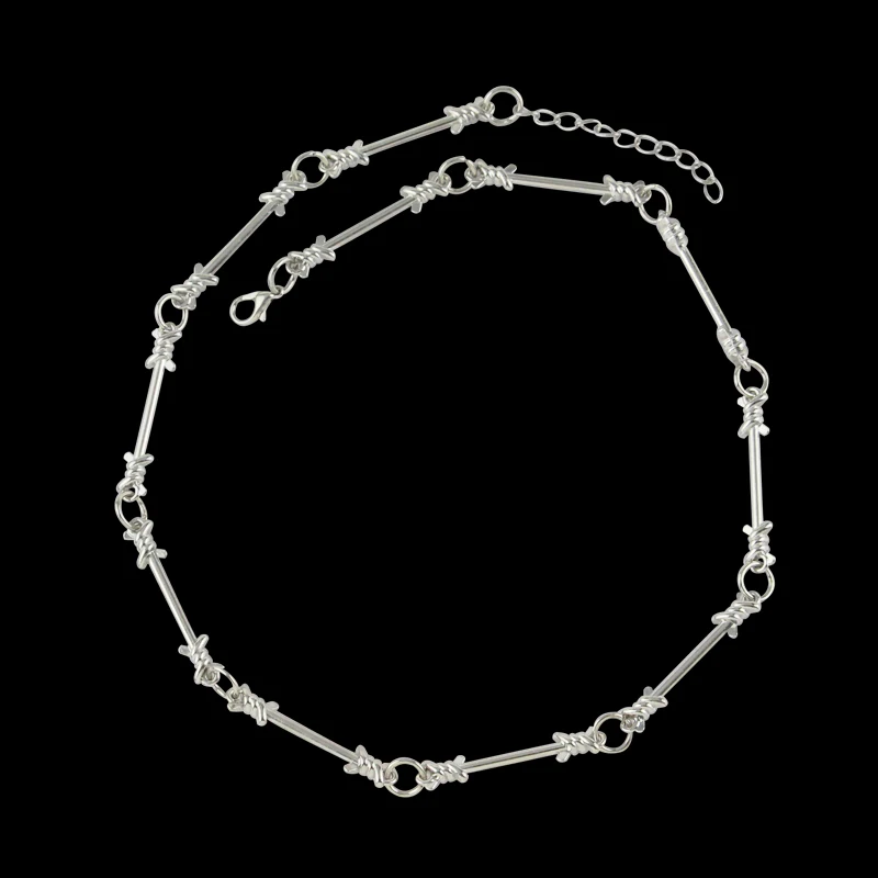 Small Wire Brambles Iron Unisex Choker Necklace Women Hip-hop Gothic Punk Style Barbed Wire Little Thorns Chain Choker Gifts