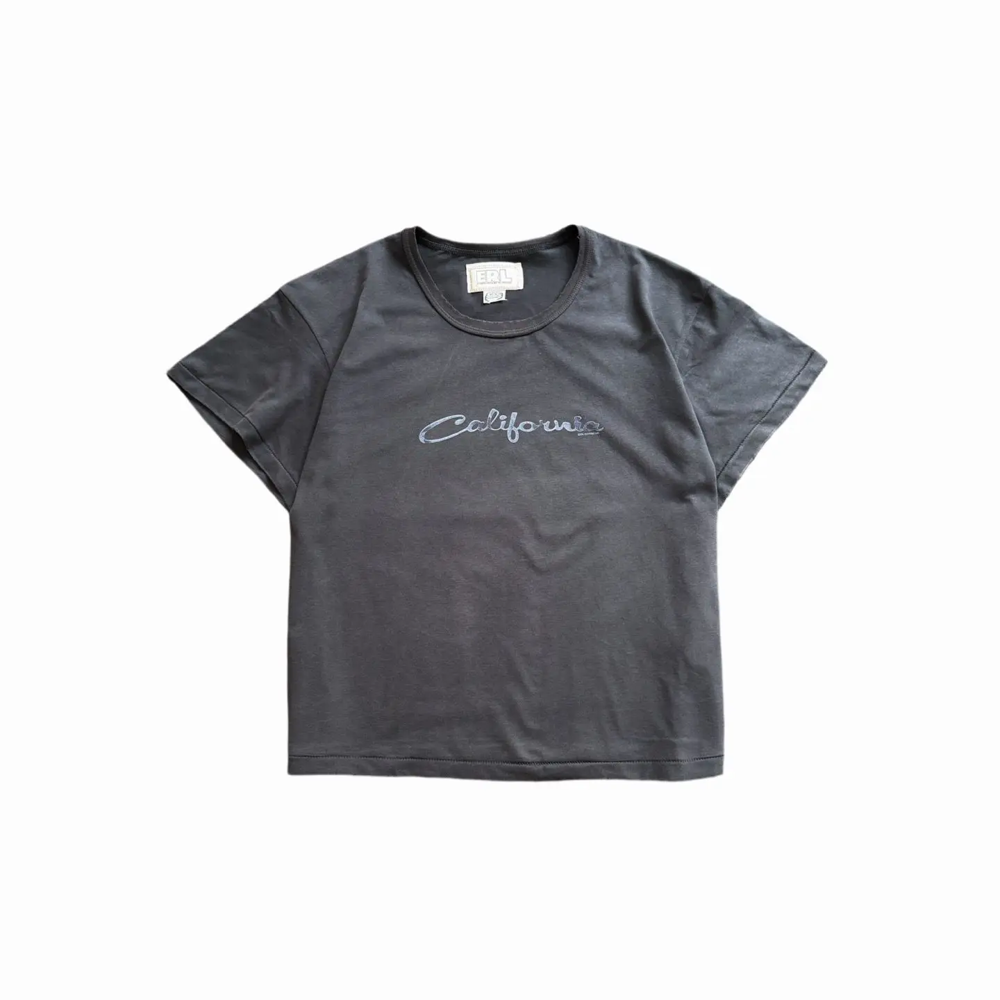 

Washed Vintage California Series Letter Print Loose Boxy Short Sleeve T-Shirt Tee Men's Casual Comfortable Breathable Summer Top