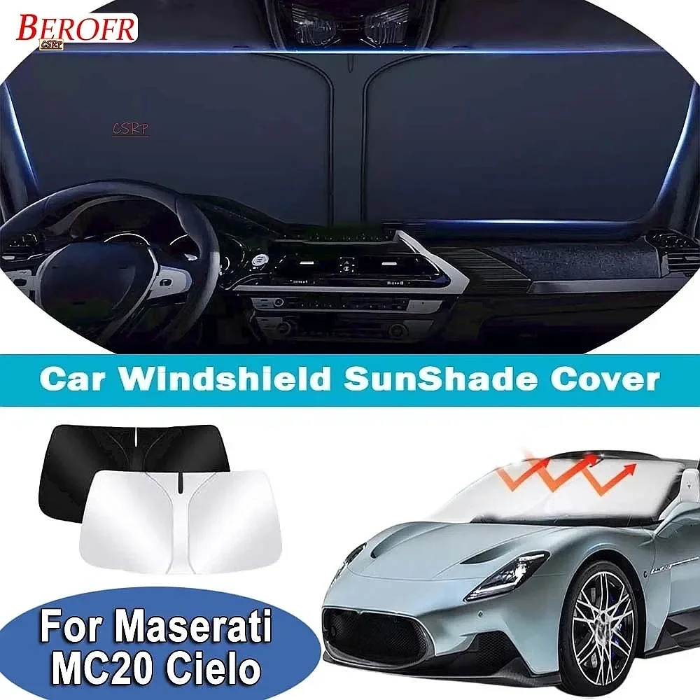 For Maserati MC20 Cielo 2022-2026 Car Windshield Sunshade Cover Front Window Sun Shade Heat Insulation Summer