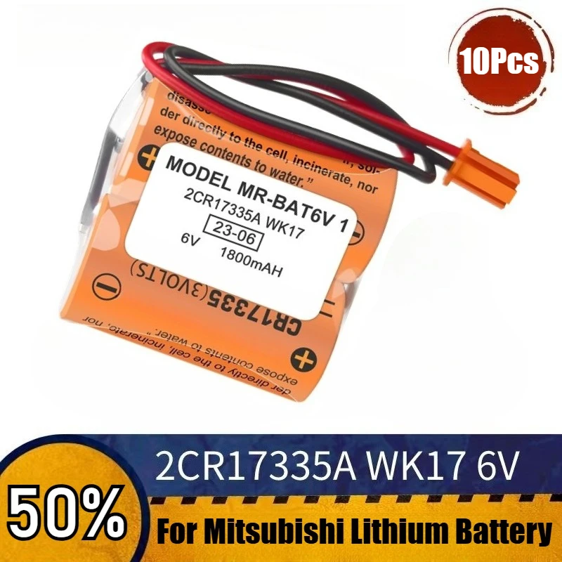 (10 قطعة) بطارية مؤازرة 1800 مللي أمبير في الساعة لسائق ميتسوبيشي M80 MR-BAT6V1 MR-BAT6V1SET 6V 2CR17335A WK17 PLC بطارية ليثيوم