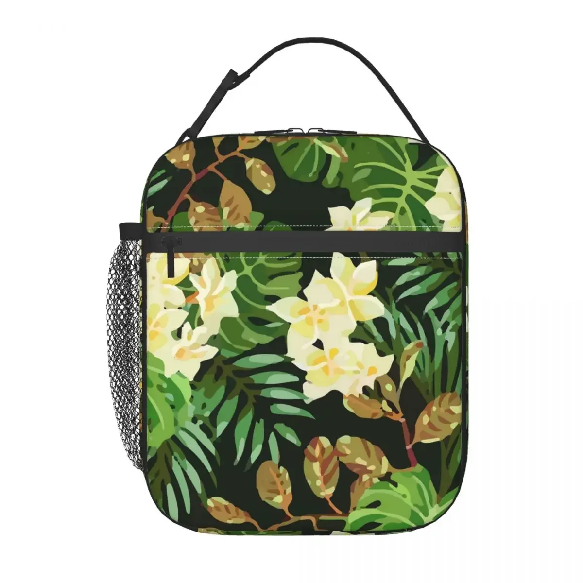 

Tropical Leaves Insulated Lunch Bag For Child Floral Lunch Box Retro School Cooler Bag Portable Oxford Thermal Lunch Bags