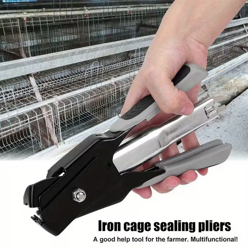 Hog Ring Pliers Fence Pliers Hog Ring Pliers Kit Hog Ring Stapler C-type Nail Sealing Pliers Animal Cage Clamp