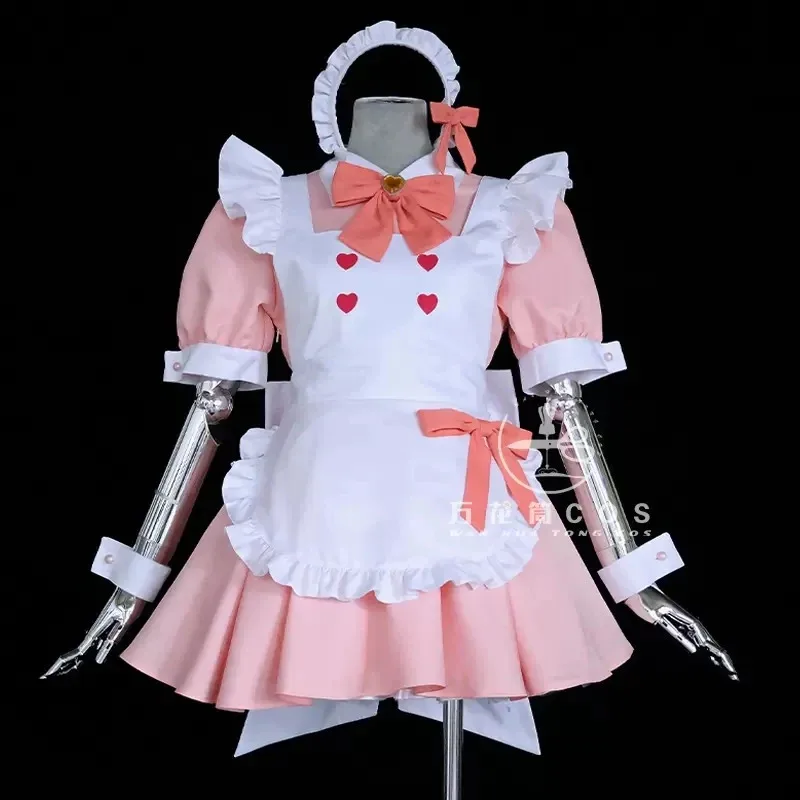 Blue Archive Shimoe Koharu Cosplay Costume Wig Maid Dress Wings Halo Headwear Halloween Party Carnival Roleplay Maid Cafe Outfit - view 2