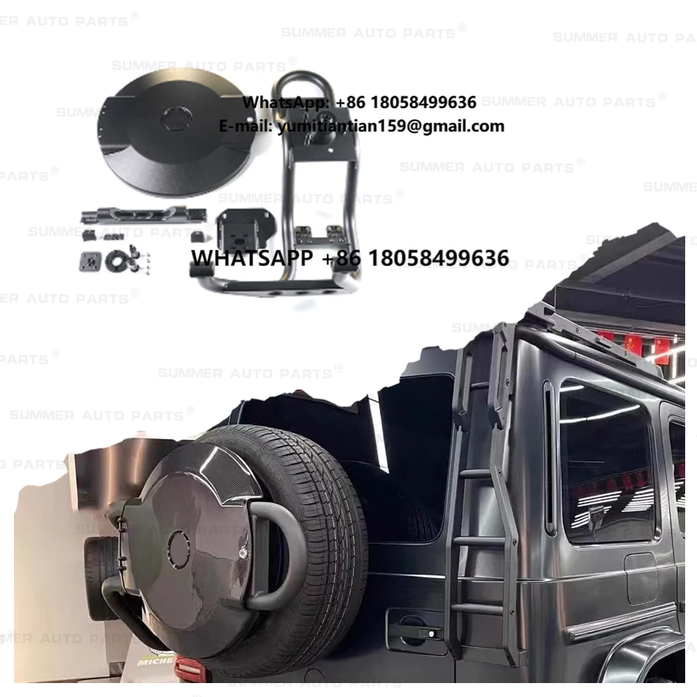 Summer Auto Parts Off Road Parts Carbon Fiber 4X4 Style Spare Wheel Tire Tyre Cover With Holders for G Class W465 W463