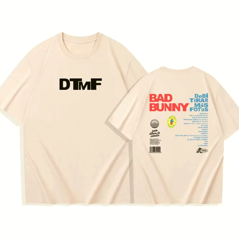 

Футболка Bad Bunny Debi Tirar Mas Fotos, рубашки с круглым вырезом и короткими рукавами, подарок фанатам, универсальная футболка для женщин и мужчин