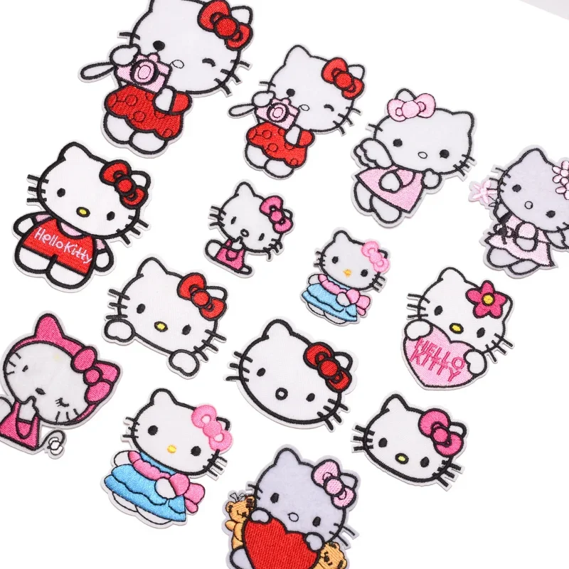 Anime Cat Cloth Patch Kawaii Clothes Cartoon Stickers Applique Iron on Clothing Sew on Embroidery Patches Cartoon Garment Decor