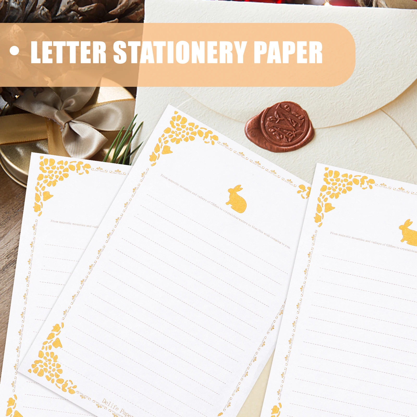 

20 Sheets Retro Paper Letter Vintage Letter Lined Edge Design Writing Supplies Decorative Stationery Gifts