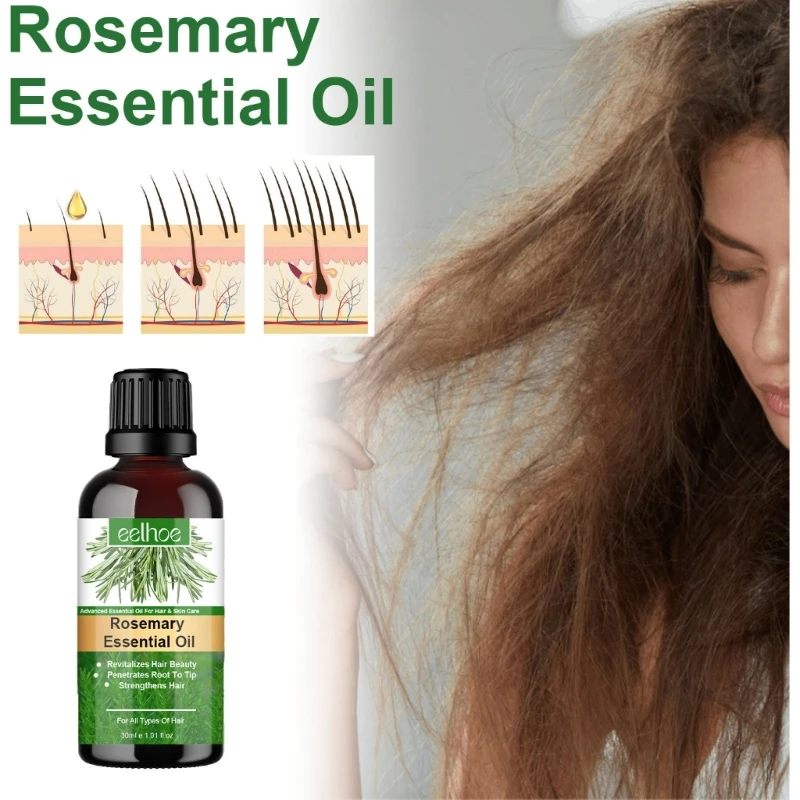 น้ำมันบำรุงผมโรสแมรี่ส่งเสริมการเจริญเติบโต ลดผมร่วง การดูแลเส้นผมที่มีน้ำหนักเบาและไม่เหนียวเหนอะหนะ