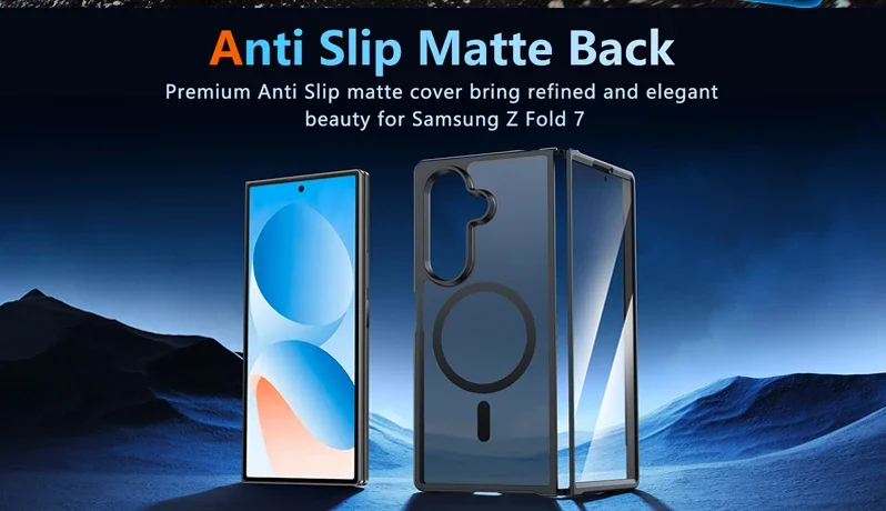 UYUXIO Magnetische Handyhülle für Samsung Galaxy Z Fold 7 8 Ultra, kabellose Ladehüllen, durchscheinende, schlanke Schutzhülle mit Magnet. – Detail 3