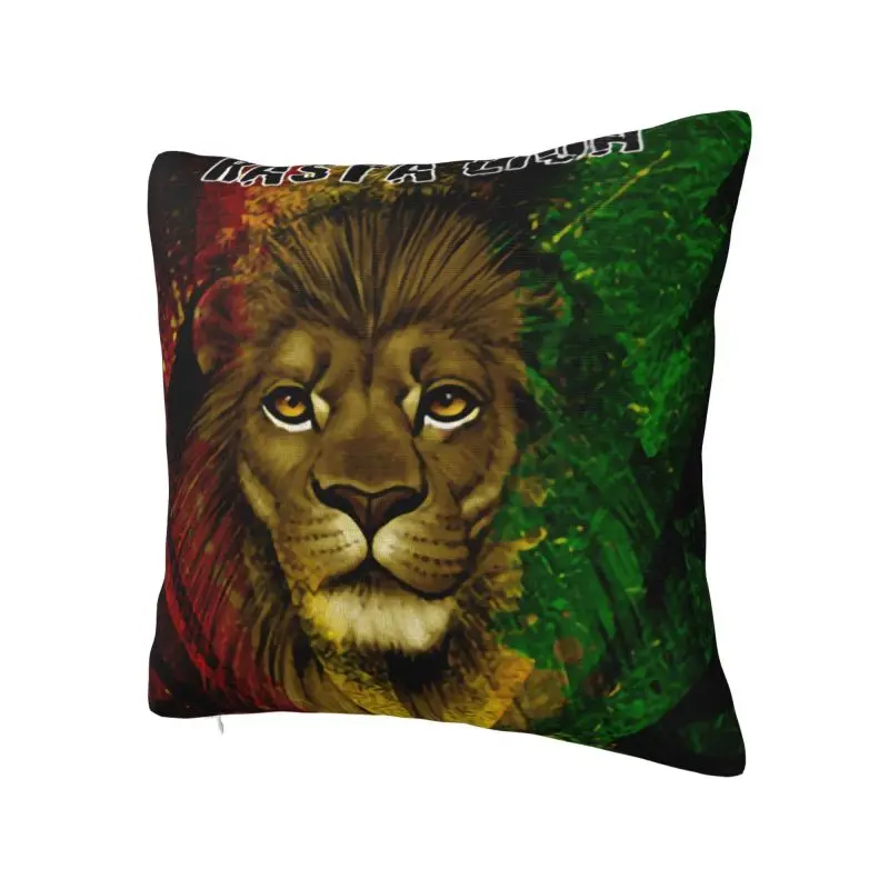 Custom Jamaican Rasta Lion Pillow Home Decoration Jamaica Rastafarian Reggae Nordic Cushion Cover Soft Pillowcase