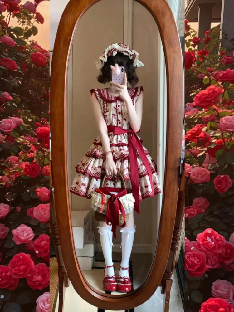 الحلو Kawaii الحلو لوليتا أنيقة المرأة مساء حفلة الجنية قصيرة الأكمام فستان قصير لطيف الأميرة 2025 ملابس الصيف الموضة #3