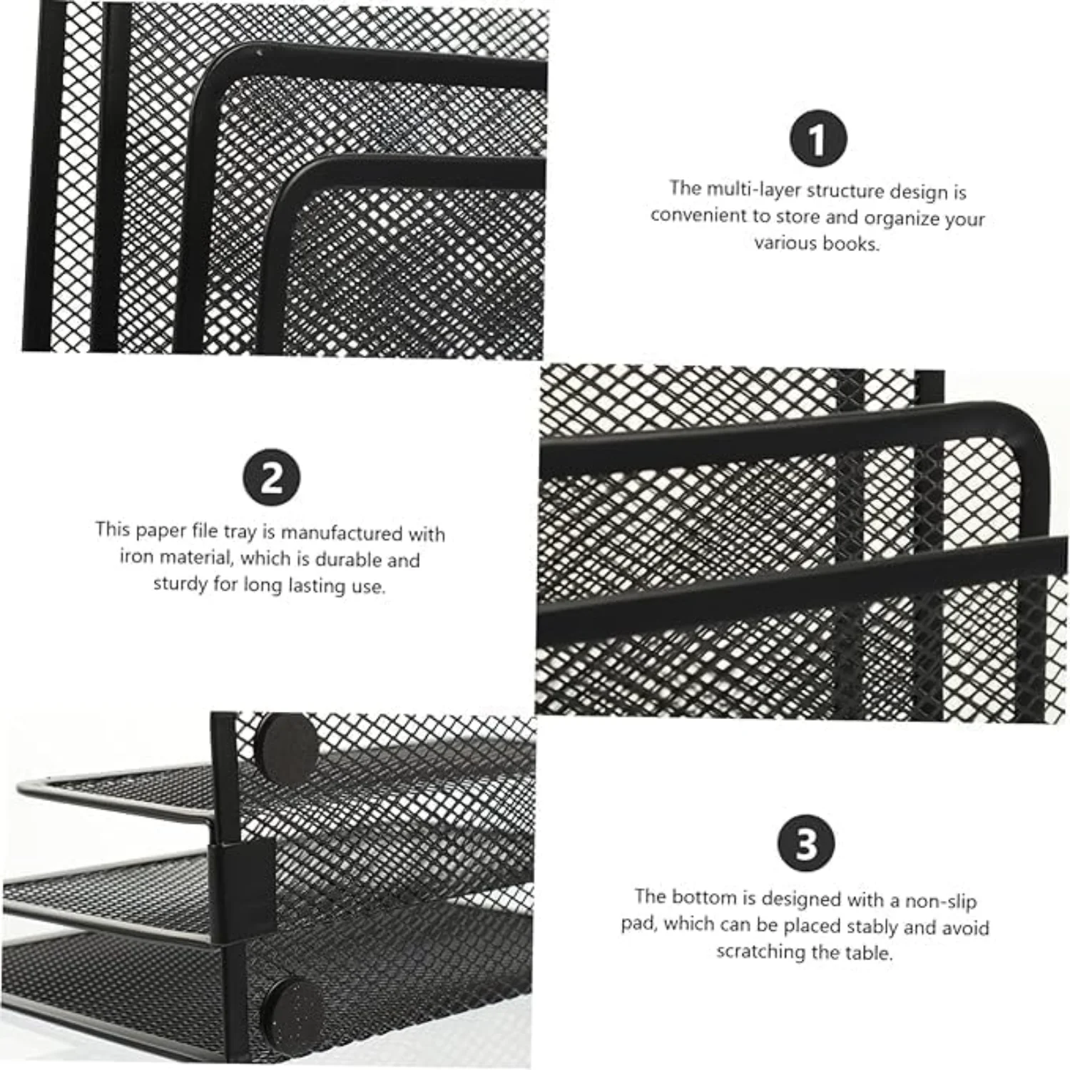 Desk File Holder,  Tier Document File Folder Metal Mesh Holder Magazine Organizer for Document/Filing/Folders/Paper for Office &