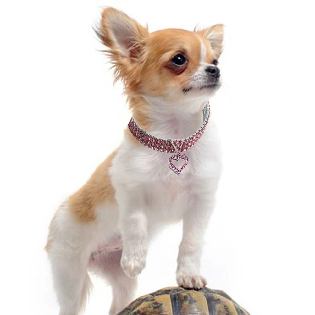 

Pet Necklace Kitten Collars Valentines Day Dog Jewelry for Dogs Fashion Heart-shaped Cat and Puppy Chains