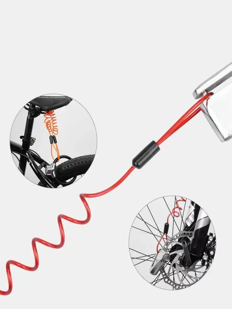 AliExpress ISGTDRM 1.5m Bike Spring Cable Lock Anti Theft Rope Alarm Disc Lock For Motorcycle/Bike Security Reminder Protection Accessories