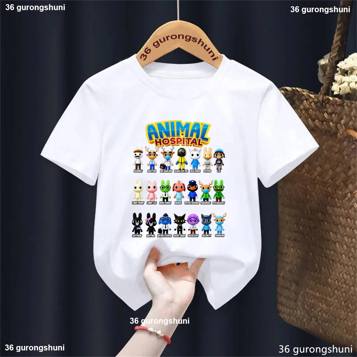 2026 Newly Style Animal Hospital Game Cartoon Characters Printed T-shirts Boys/Girls Summer Casual Short Sleeve Tshirt Tops