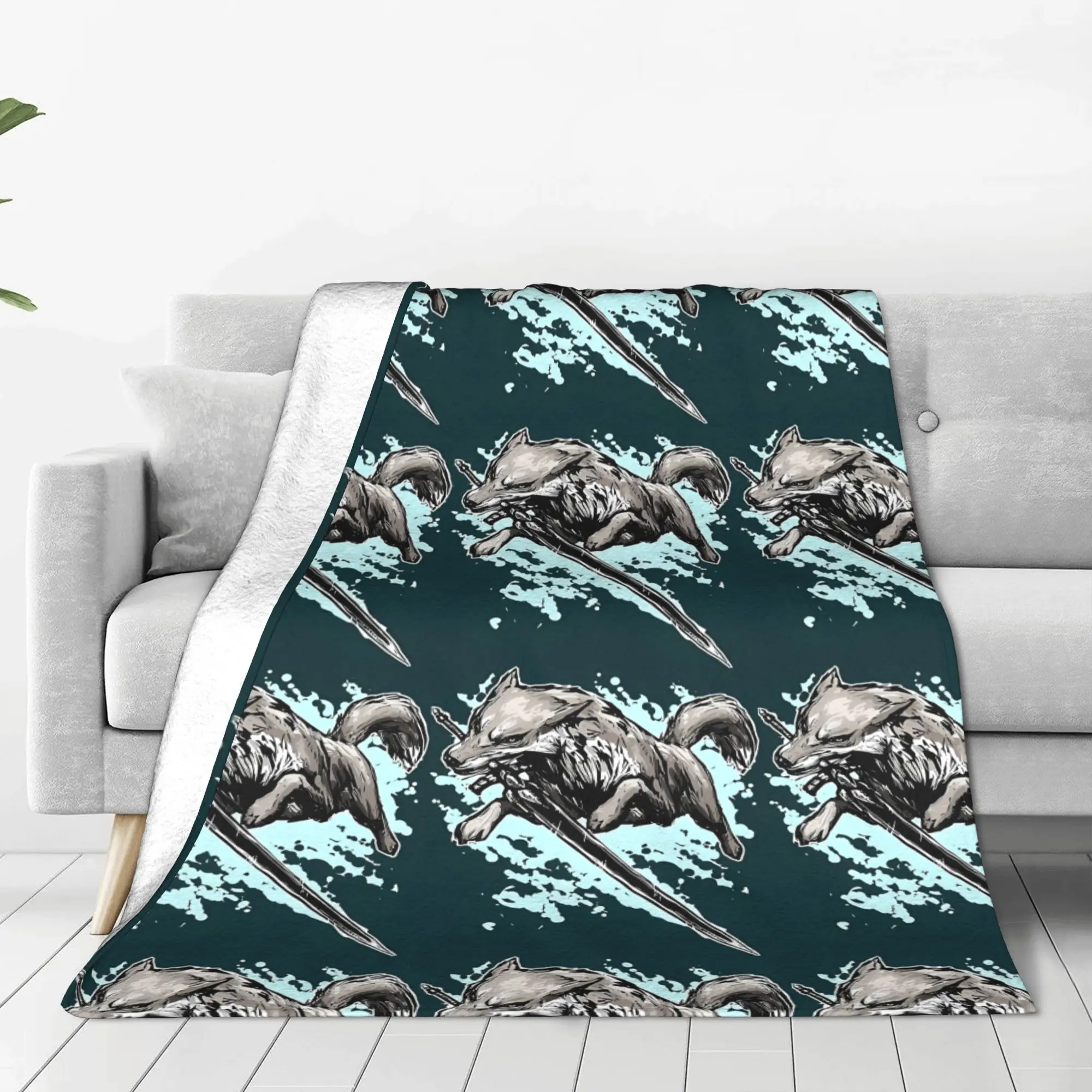 1PC Home Cutecore The Swordswolf DDark Souls Blanket Super Cosy Plush Home Living Room Sofa Halloween