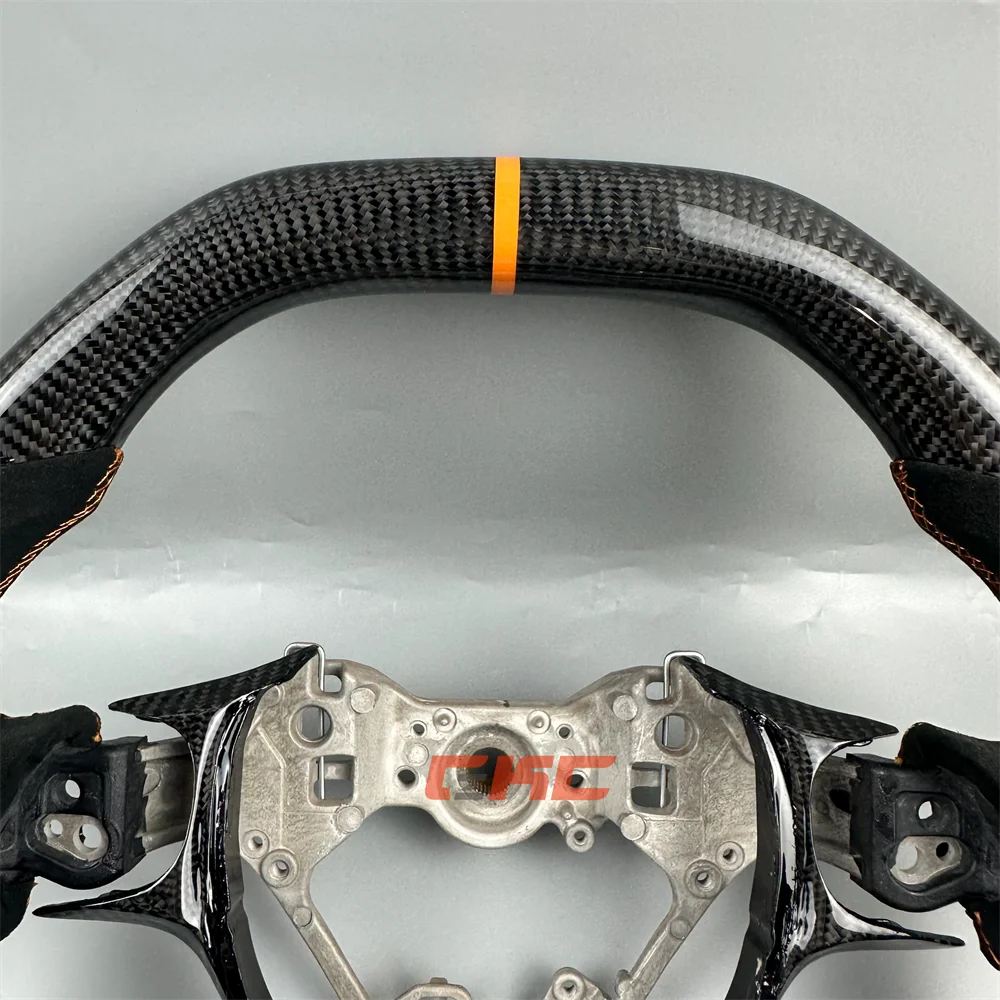Customized Black Carbon Fiber yellow strip Steering Wheel for 2022 2023 2024 2025 GR86 GR