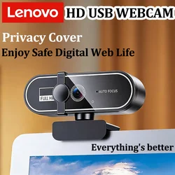 Lenovo 4K HD Mini Webcam Microphone 2K Full HD Webcam Autofocus USB Web Cam For Auto Focus PC Laptop Video Shooting Camera