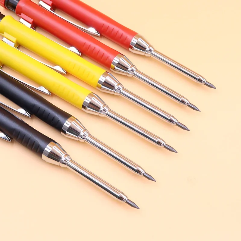 Solid Carpenter Pencil Woodworking Mechanical 3 Colors Refill Construction Marking Scriber Lead Built-in Sharpener