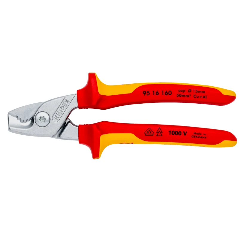 KNIPEX 95 16 160 Cable Cutter Durable Sturdy And Comfortable To Operate Easy To Cut Without Crushing Cables Convenient And Fast