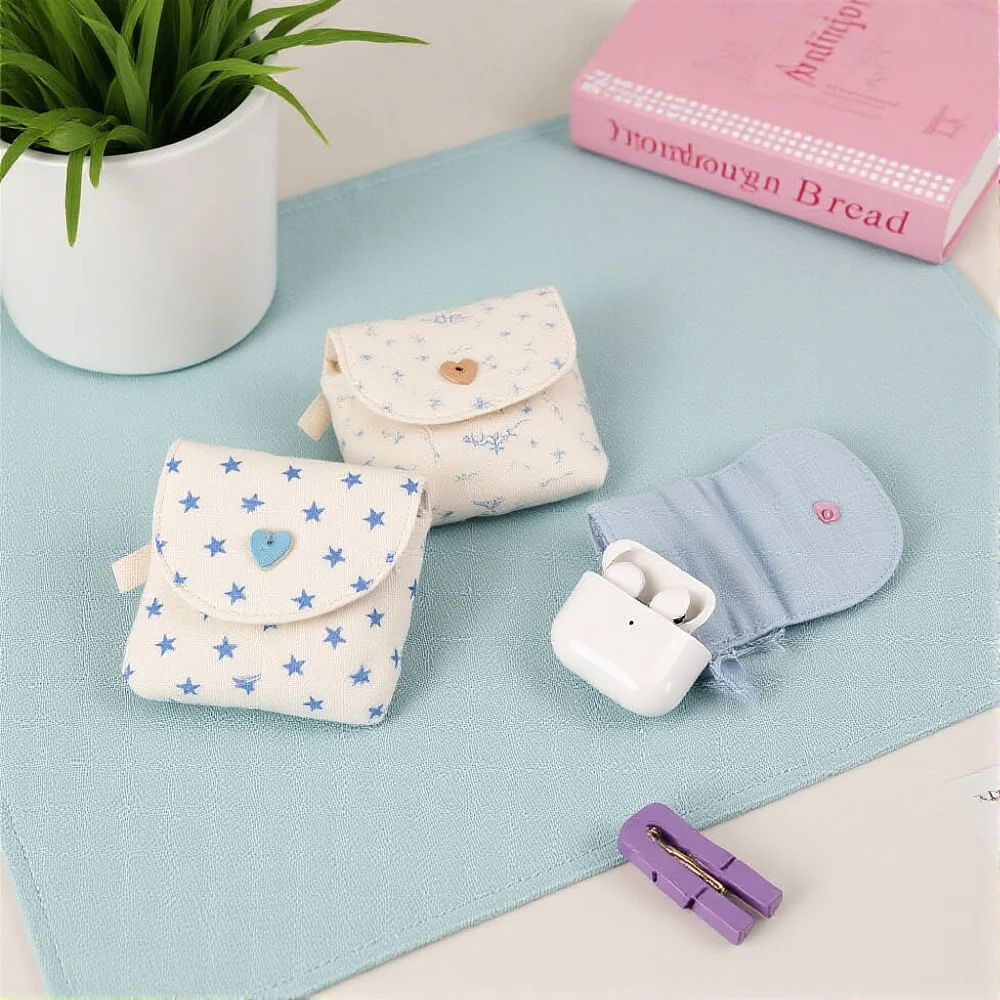حقيبة سماعة أذن من القماش الناعم لأجهزة Airpods 2/3/2 Pro سماعة لاسلكية تعمل بالبلوتوث حقيبة تخزين حقيبة صغيرة #6