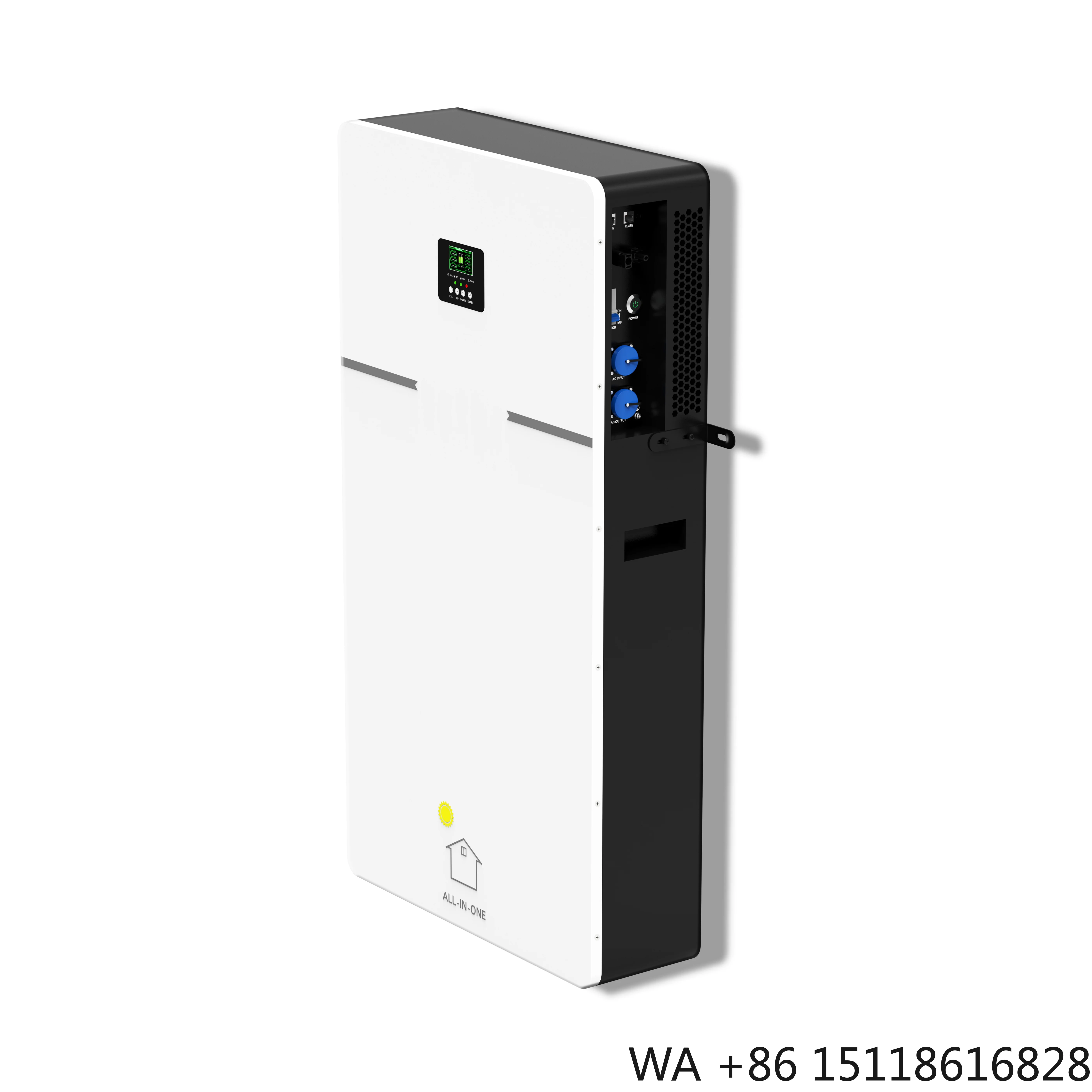 Home Use All-in-One 10KWh Solar Inverter System 51.2V 300AH LiFePO4 Battery Stackable Wall-Mounted CAN Enabled Bluetooth/WiFi