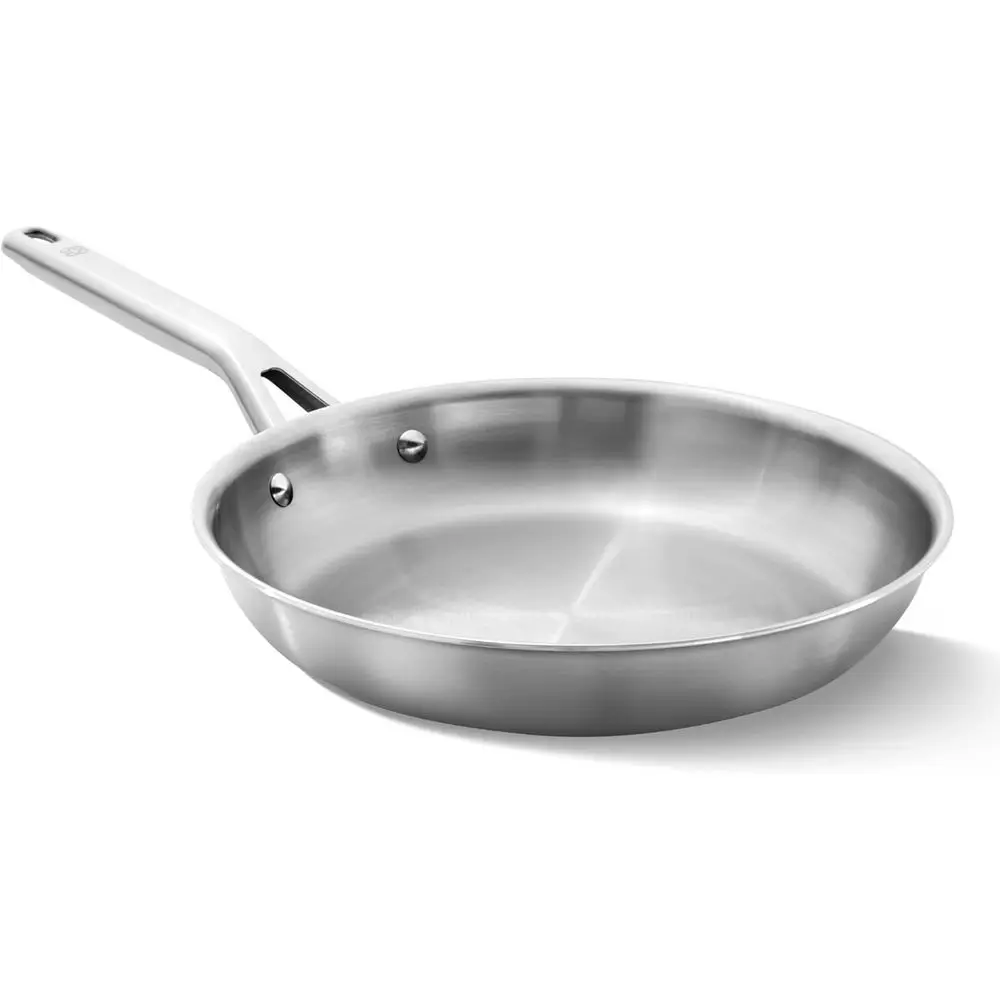 

Трехслойная сковорода Stainlokware с технологией Turbo Heat Tech, 10 дюймов, индукционная, для духовки, сталь Sae 450, матовая нержавеющая сталь, серебристый цвет.