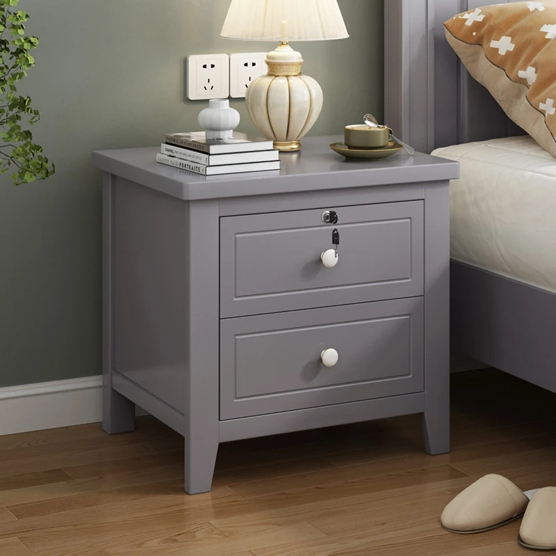 Dareko-mesita de noche de madera maciza con pintura americana para niños y niñas, mesita de noche blanca pura con cajón de almacenamiento para el hogar y el dormitorio