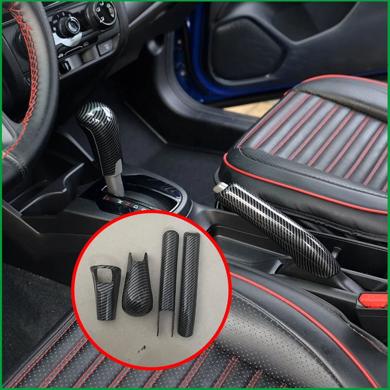 Car Styling For Honda WRV 2017-2021 Gear Shift Lever Knob Handbrake Cover Trim Decorative Frame Auto Parts Accessories