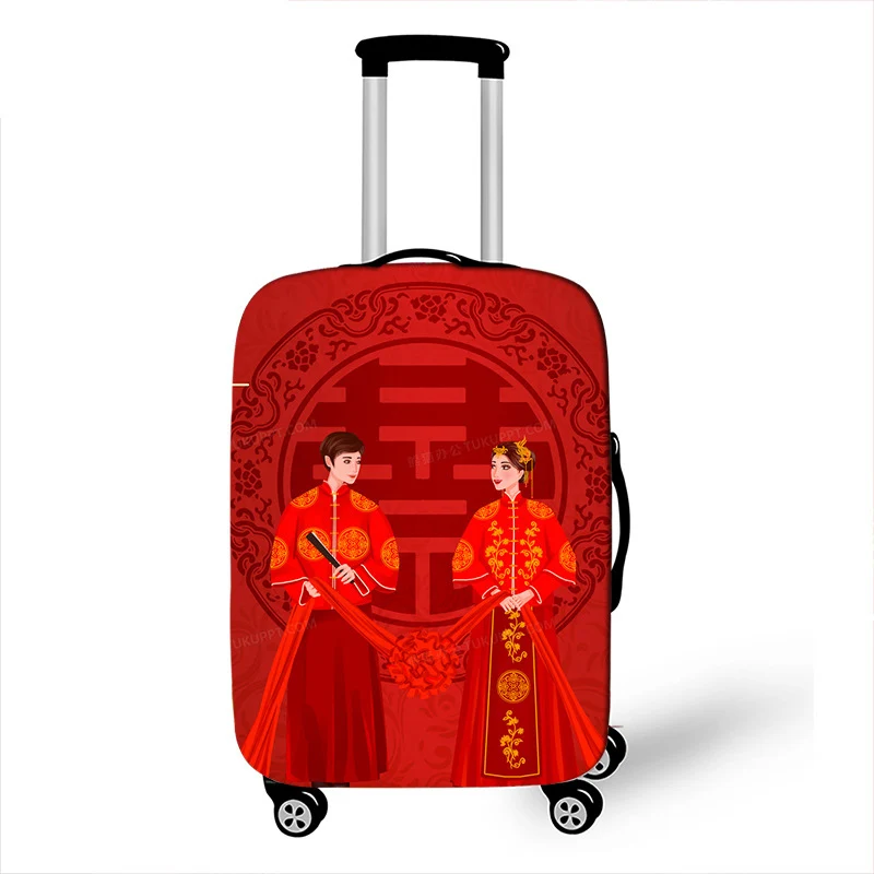 Designer Thicken Luggage Cover Get Married Pattern Luggage Protective Cover Travel Accessories for 18-32 Inch Trolley Case Cover