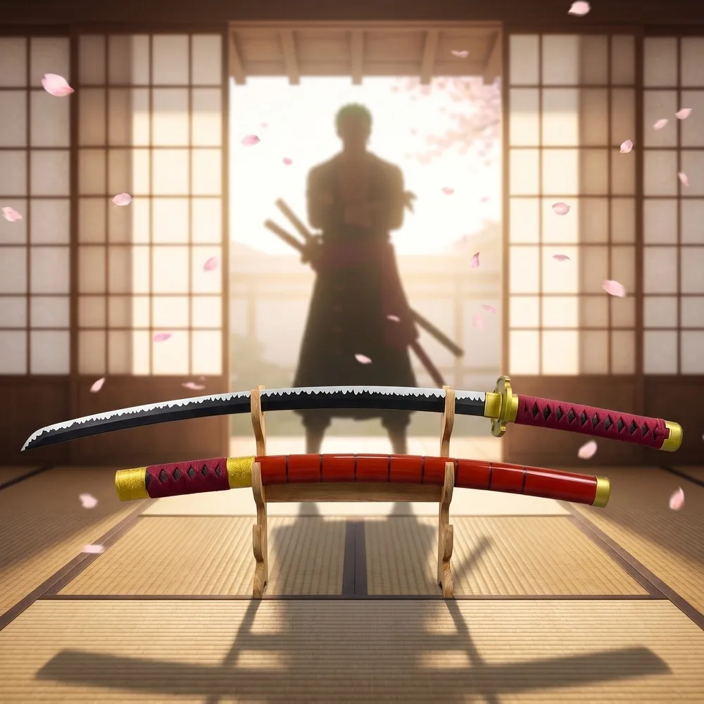 One Piece 104cm 40in Style A B Pair Plastic Katana Sword Sabre Blade Safe Unsharpened Decorative Cosplay Display Photo Prop