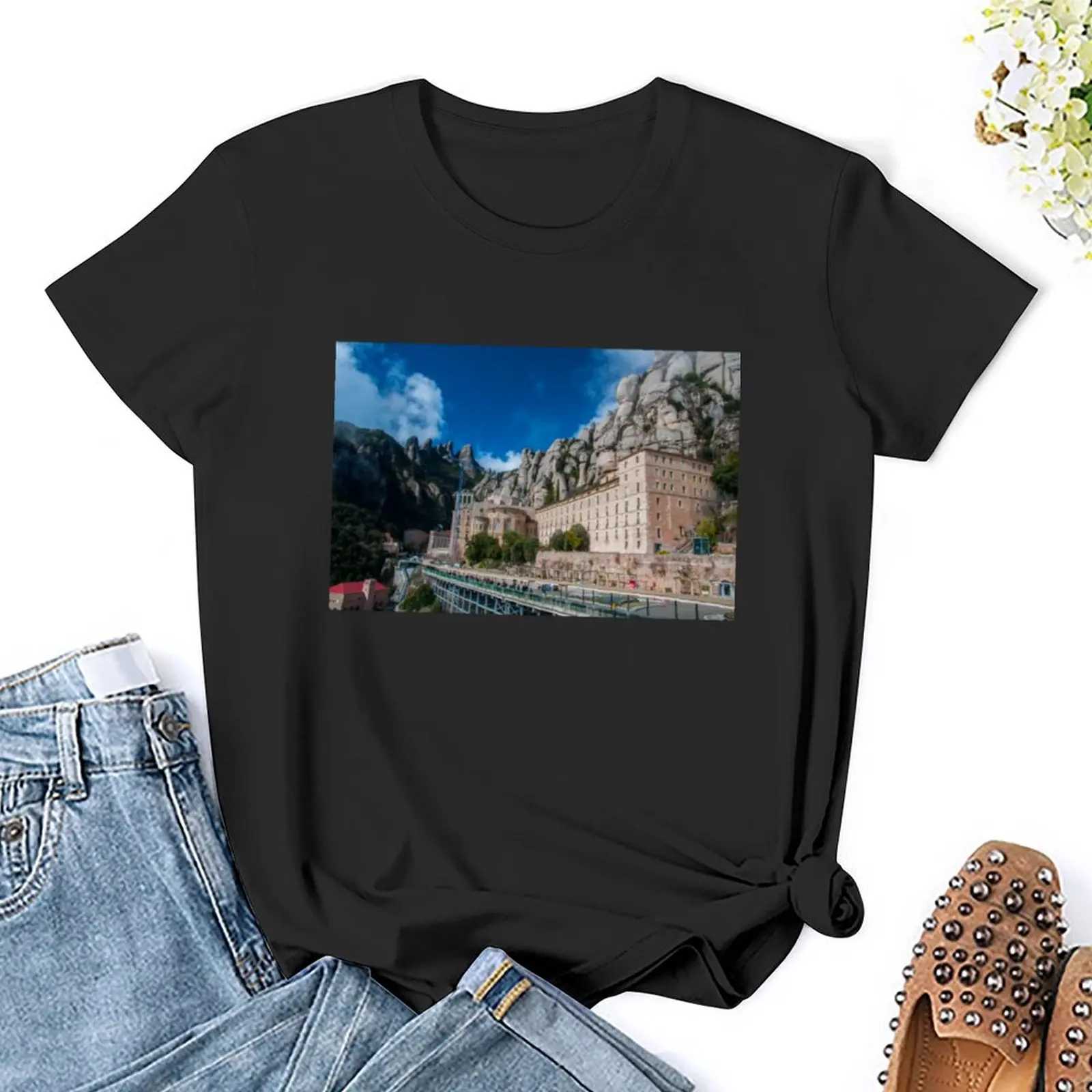 Montserrat monastery T-Shirt hippie clothes graphics Woman fashion