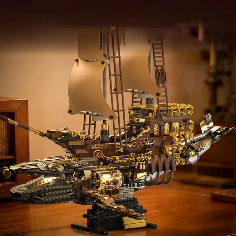 

Технический конструктор «Пароход» со световыми эффектами, модель парохода из кирпичиков, набор для сборки, креативные игрушки, подарки для взрослых, 1979 деталей