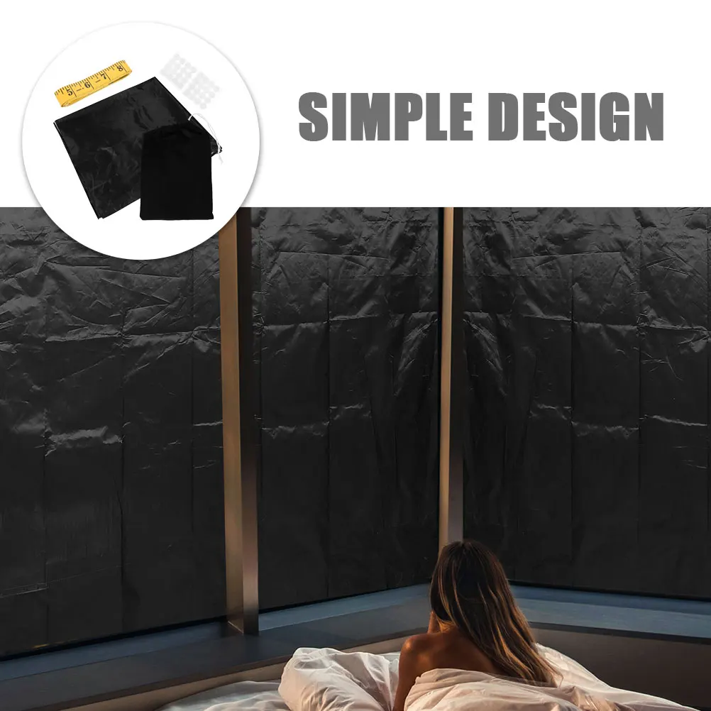 

1Set Blackout Curtain Full Blackout Shades Portable Window Curtain Darkening Cover for Bedroom Office Kindergarten